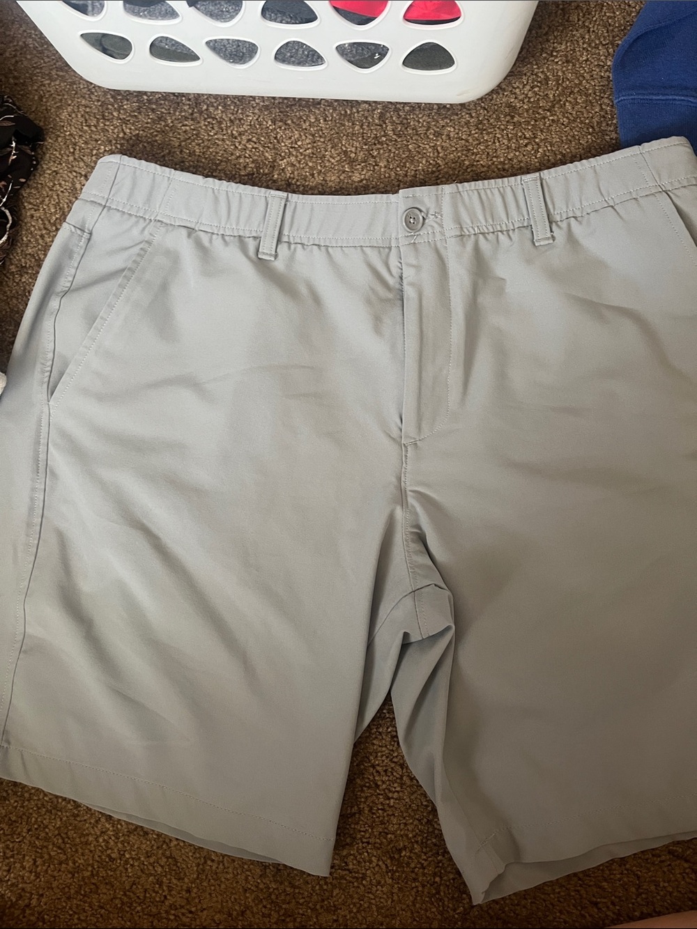 Under Armour Light Gray Flat-Front Golf Shorts